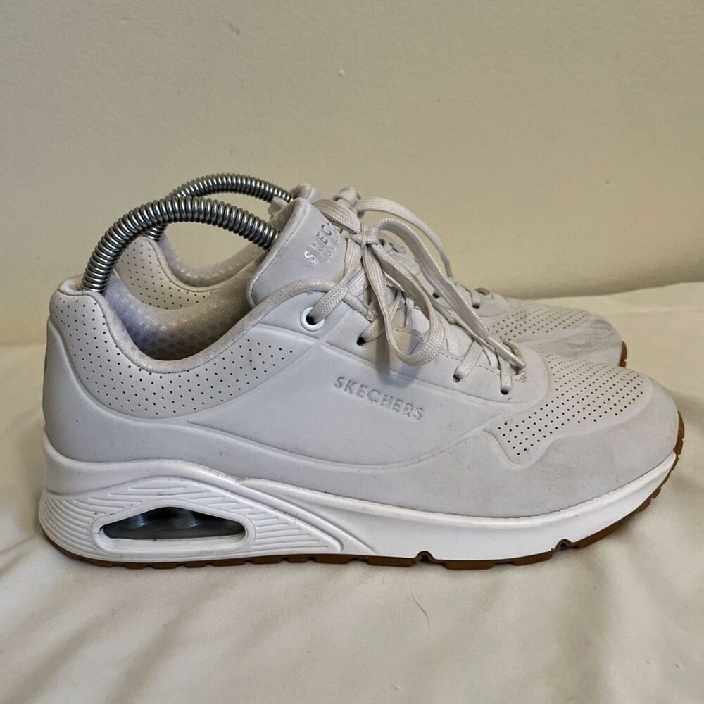 SKECHERS Women’s Street Uno Stand On Air Sneaker, White- Size 8.5